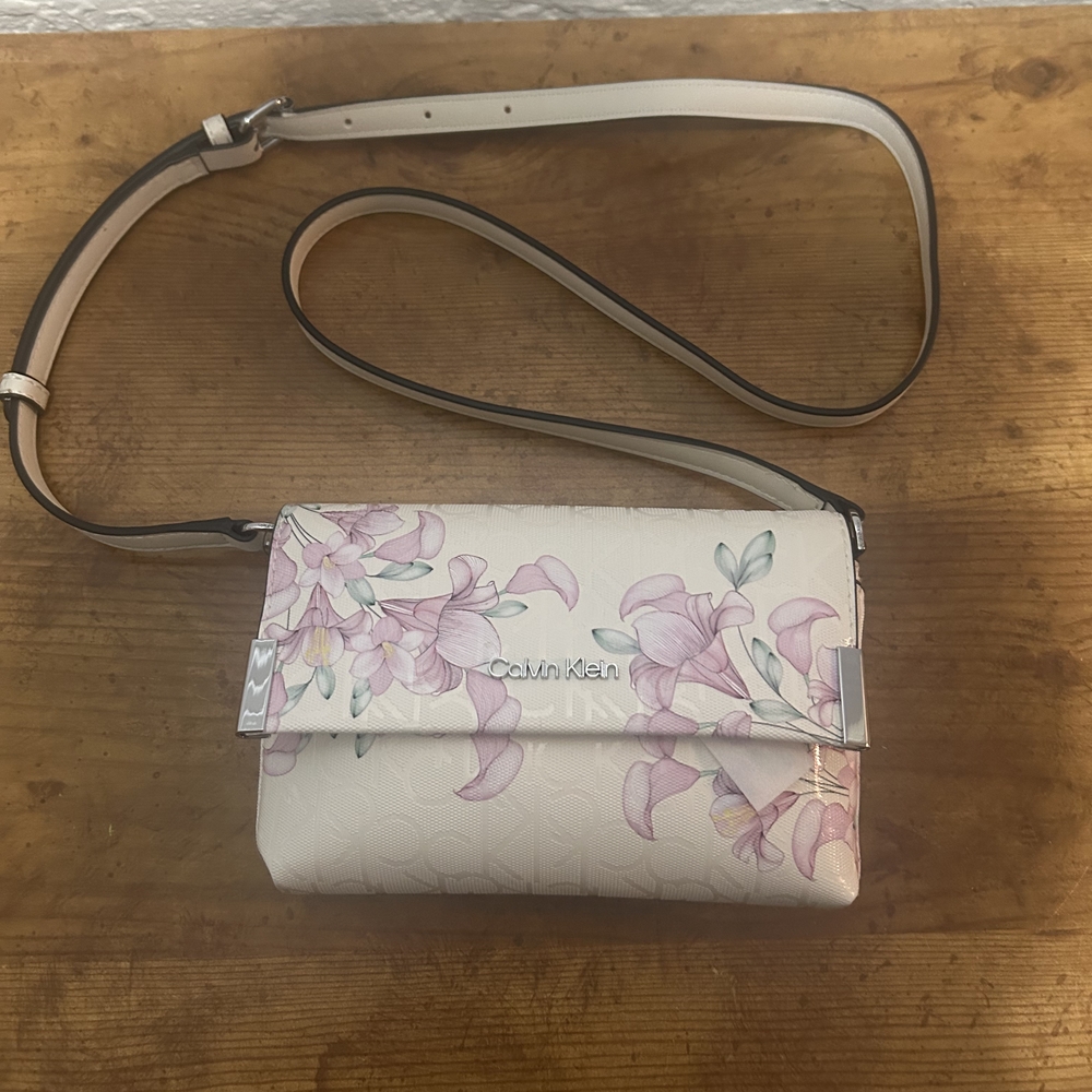 Calvin Klein Pink Floral Crossbody Bag